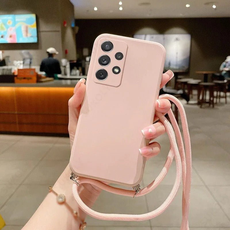 coque Samsung S21 LanyCase rose