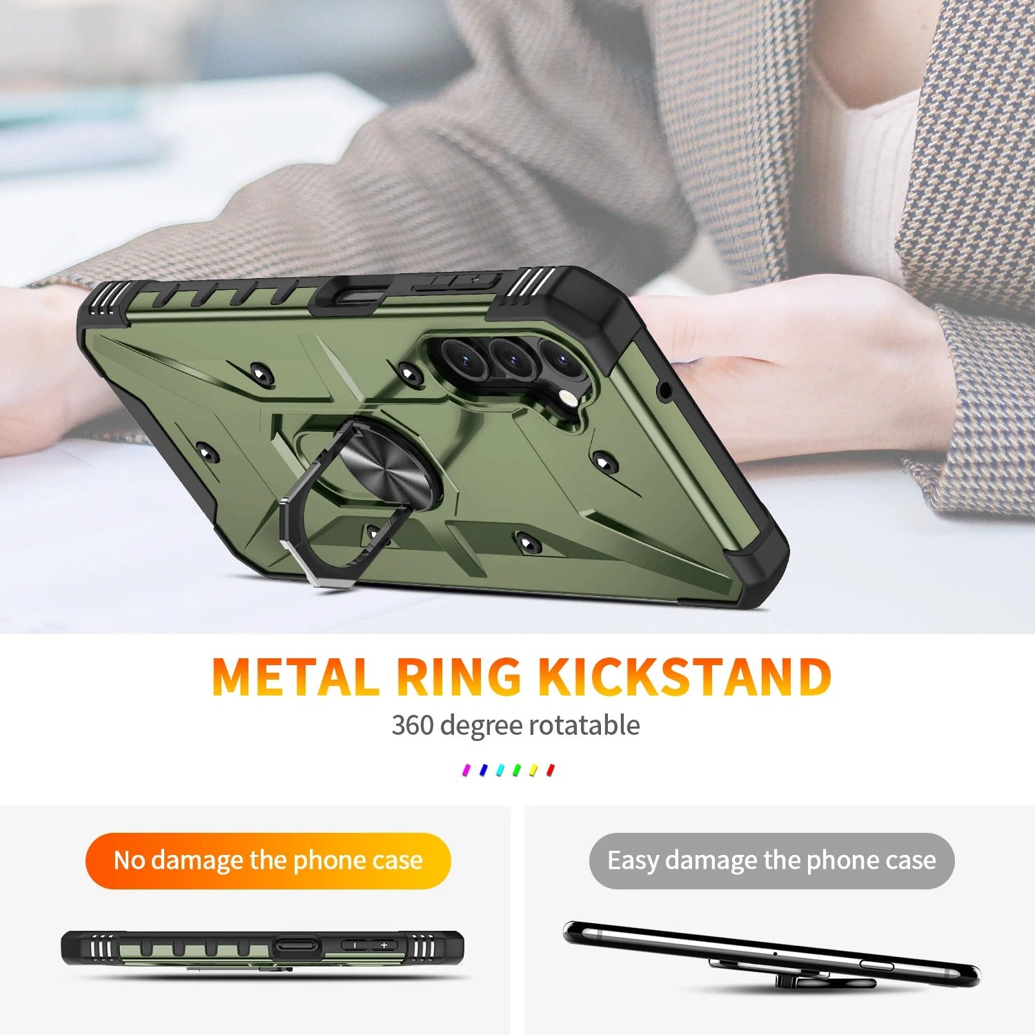 coque Samsung S22 ArmorGrip vert