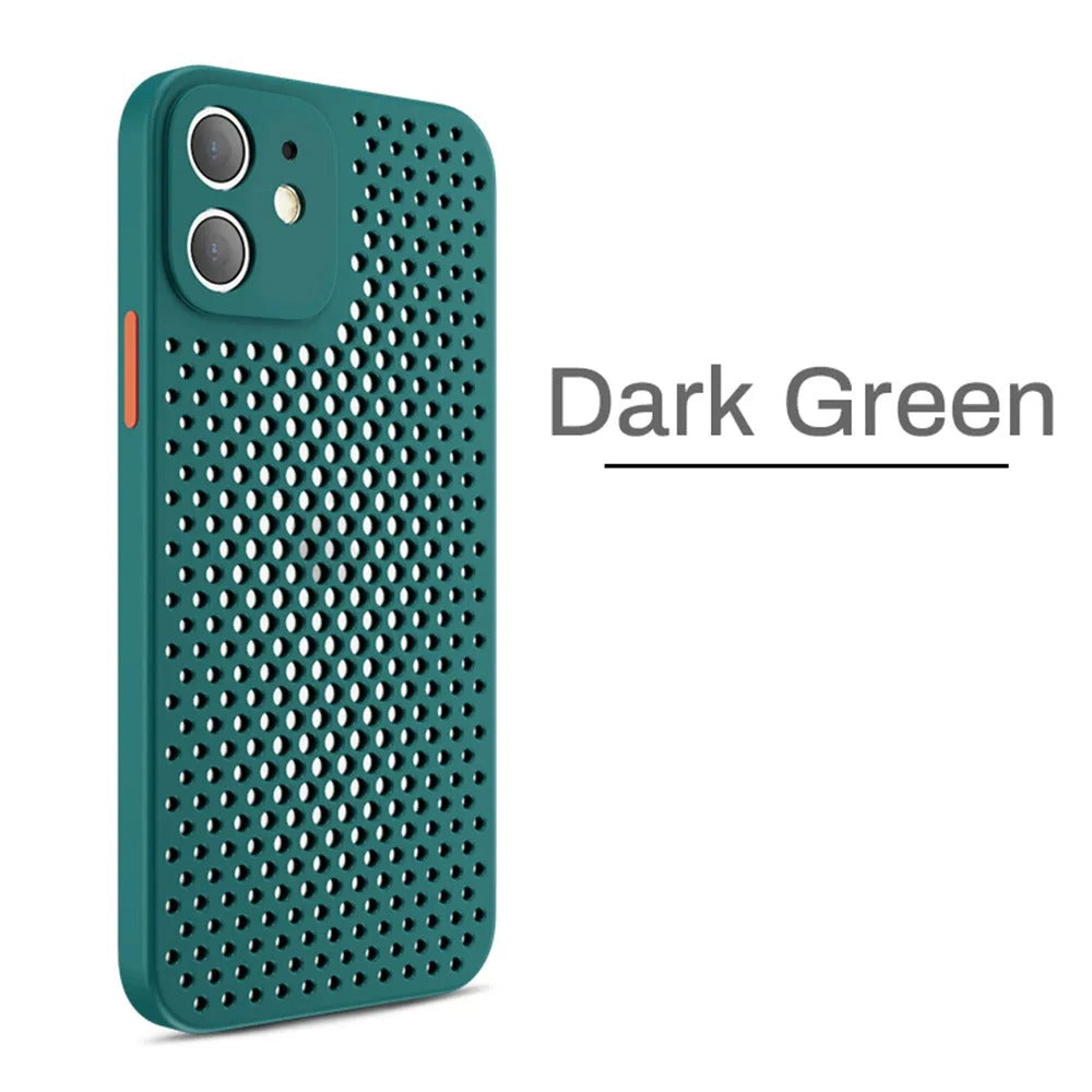 coque iphone 12 AirFlow Protect vert foncé