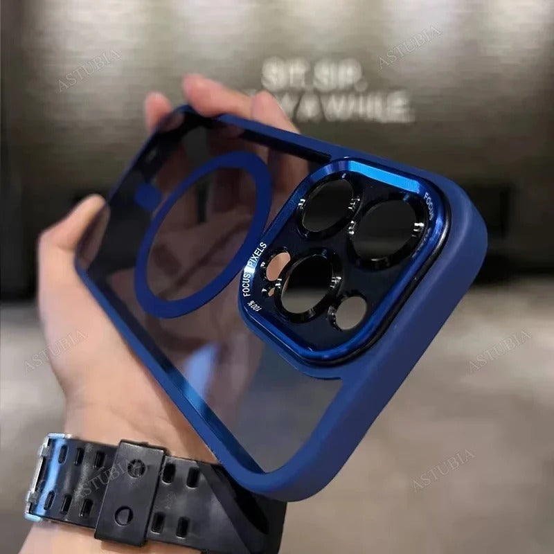 coque iphone 14 ClearMag bleu