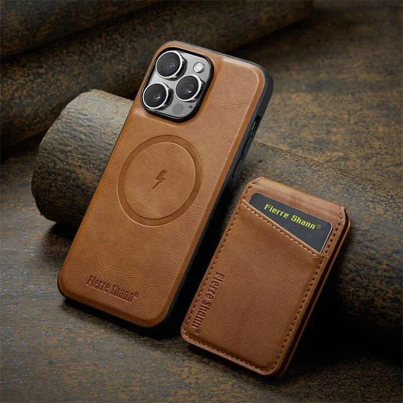 coque iphone 14 FlexWallet marron