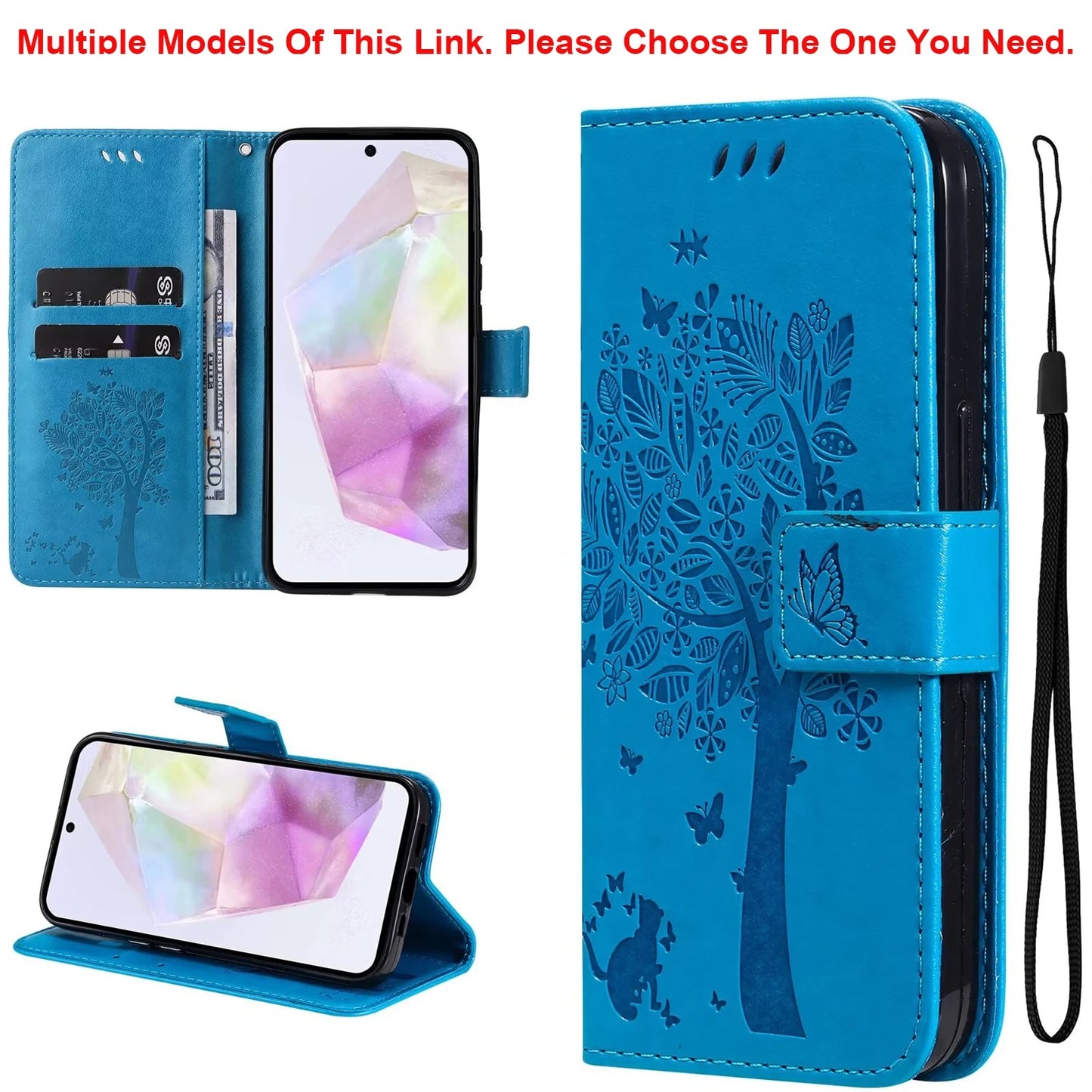 coque iphone 14 TreeWallet Case bleu