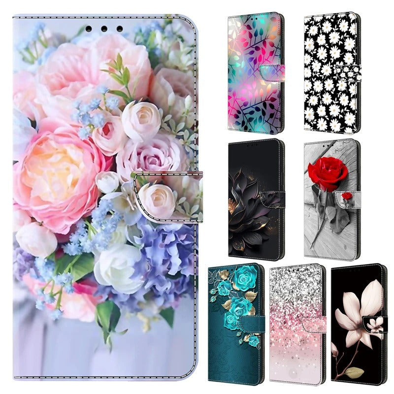 coque iphone 15 Petals Glam palette complete
