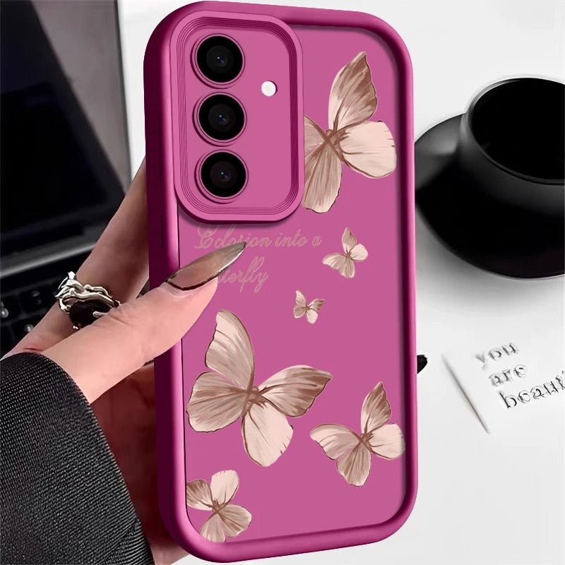 coque samsung s22 ButterFly Guard fushia