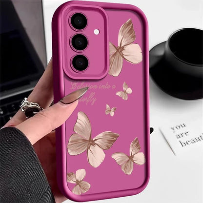 coque samsung s22 ButterFly Guard fushia