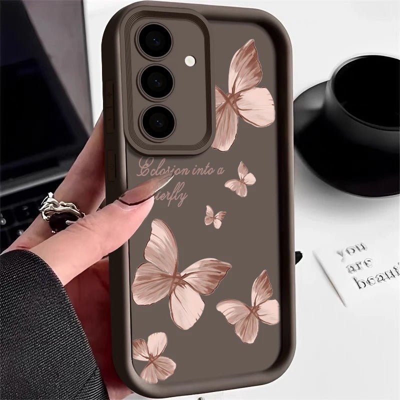 coque samsung s22 ButterFly Guard marron