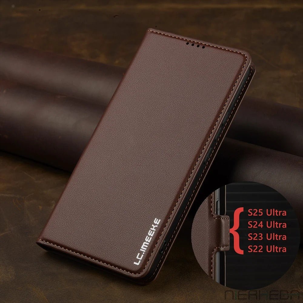 coque samsung s23 MagnetiCase Slim marron