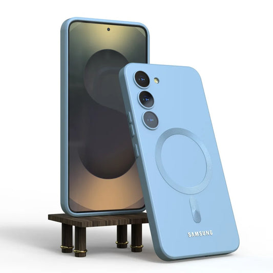 coque samsung s25 AeroMag bleu