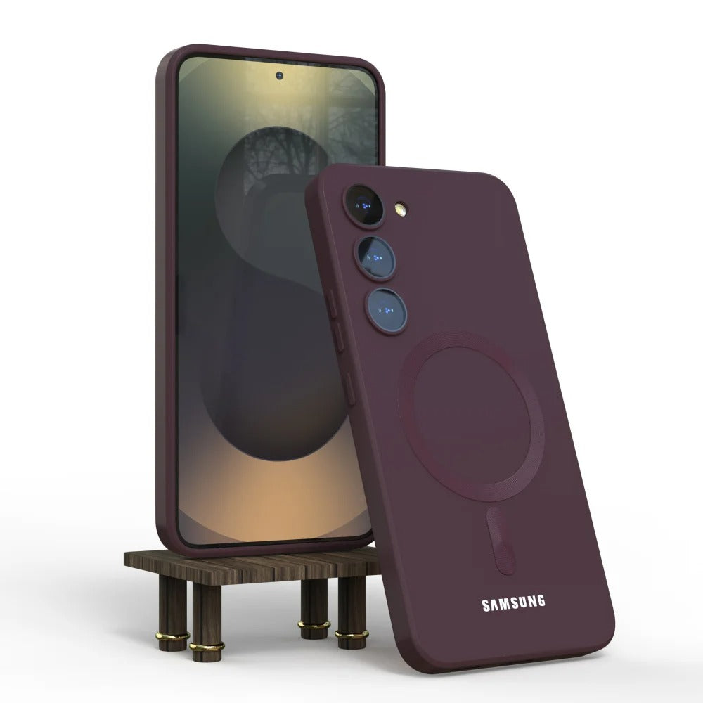 coque samsung s25 AeroMag marron
