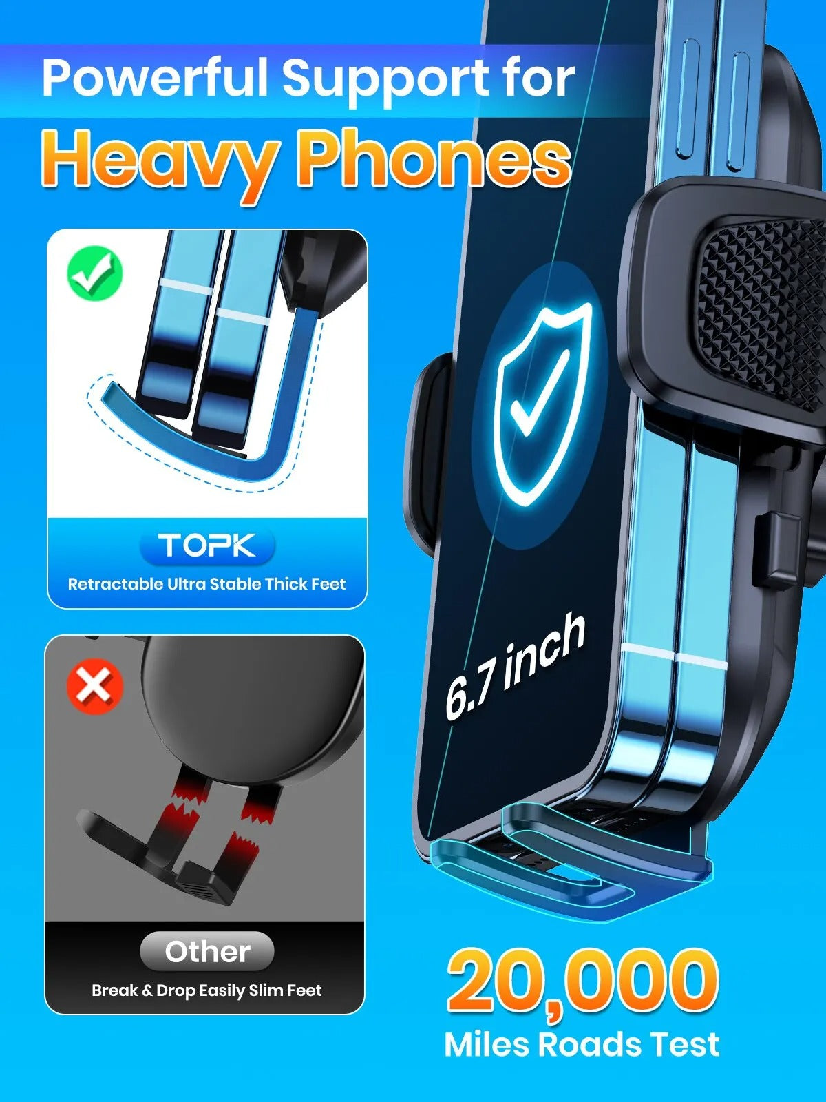 support voiture pour telephone AdaptClip powerful