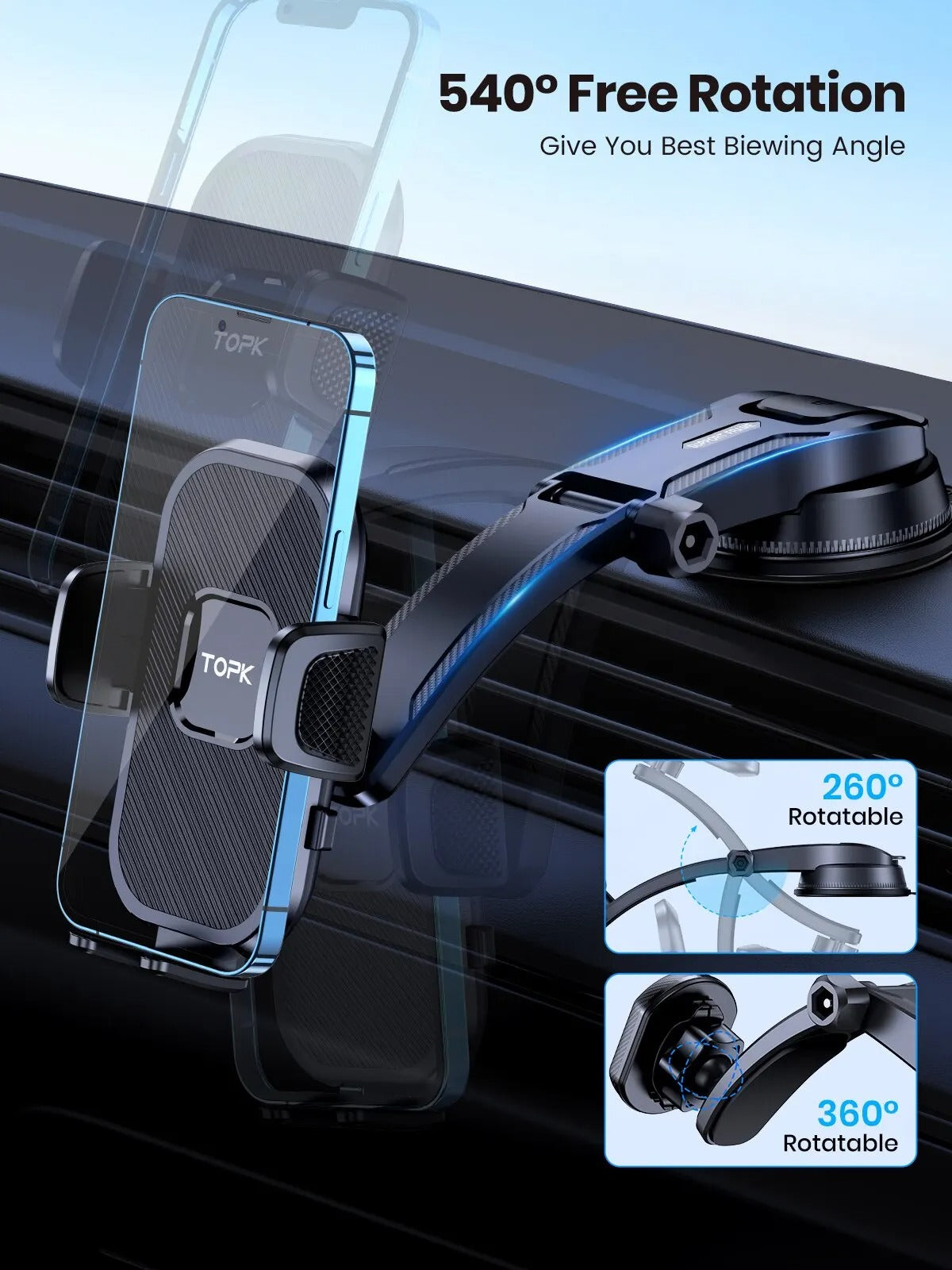 support voiture pour telephone AdaptClip vue